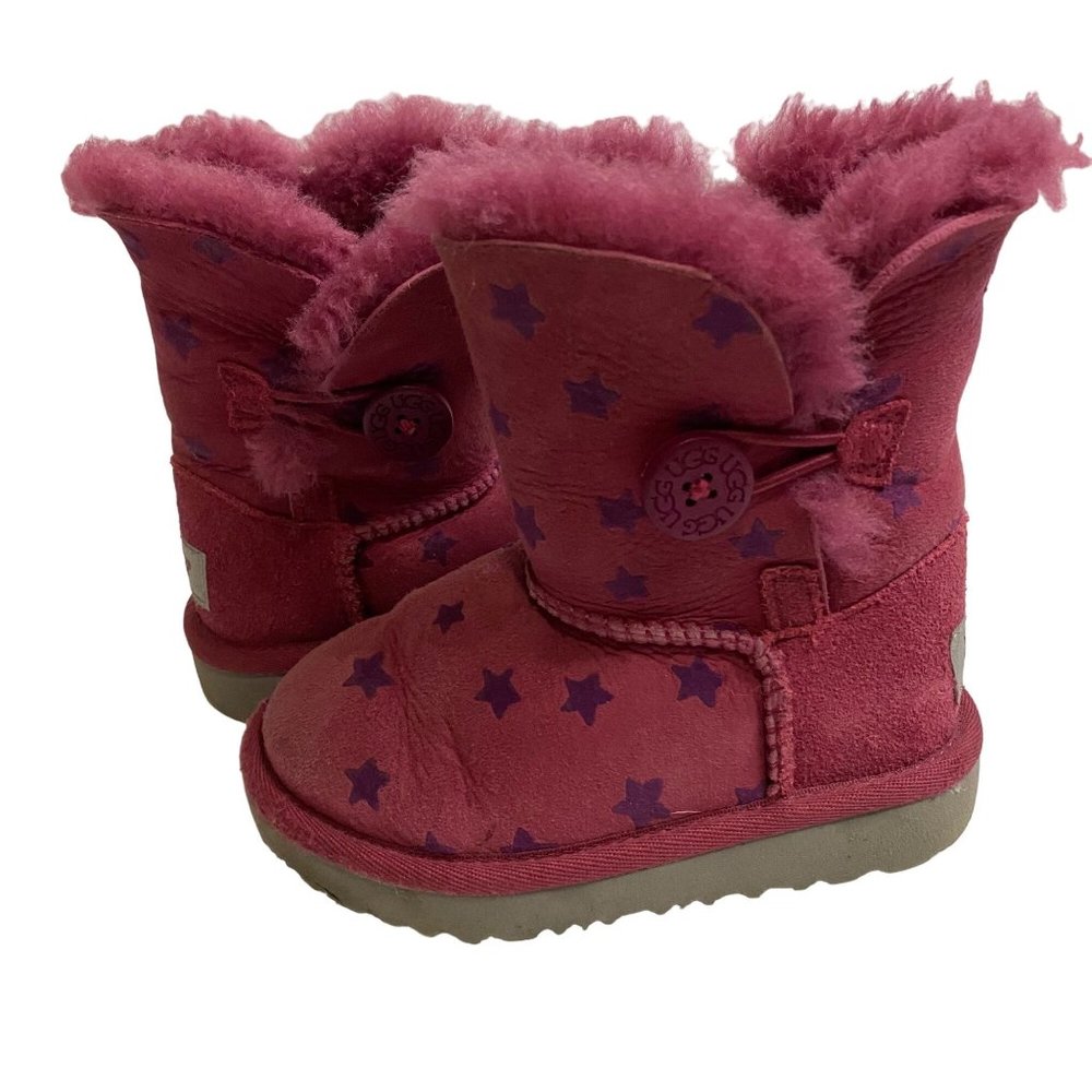 UGG kids girl toddler pink winter boots size 8 warm casual